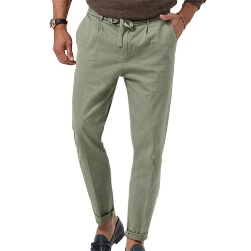 Men's Straight Casual Pants Solid Breathable Loose Long Pants Trousers Pockets - Picture 37 of 48