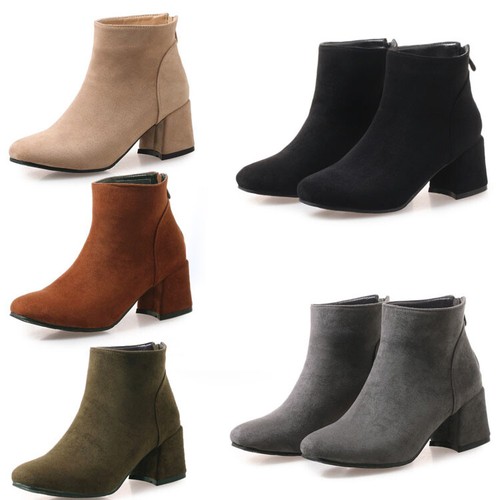 Size 2-14 Womens Ankle Boots Chunky 