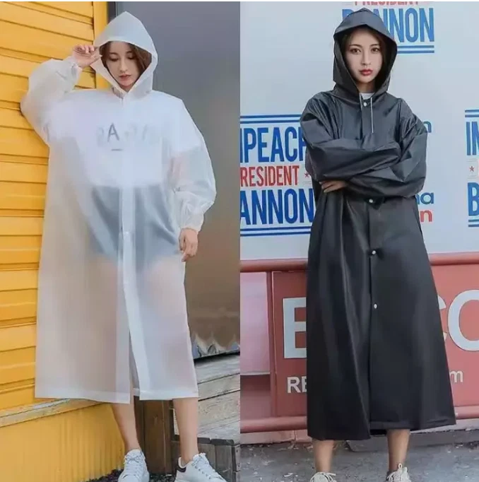 Raincoat Rain Coat Jacket Poncho Rainwear Hooded Waterproof Unisex Adult Camping