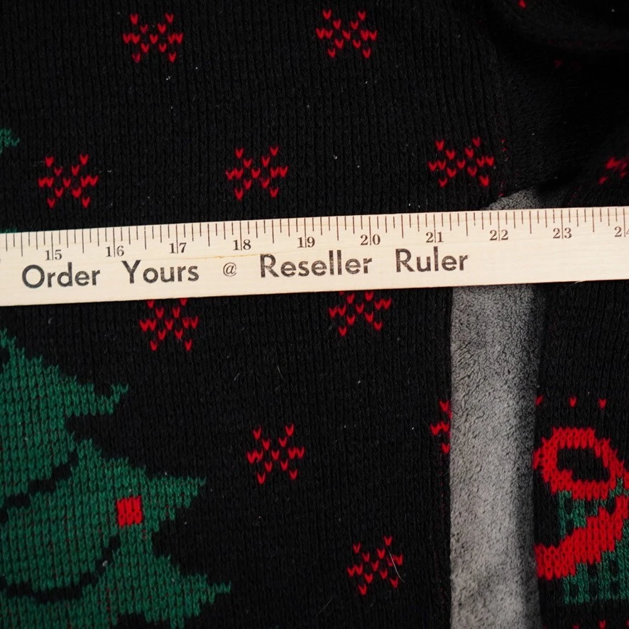 VTG Adele Sweater Womens Large? 42" Black Green Red Ugly Christmas Tree July Bow