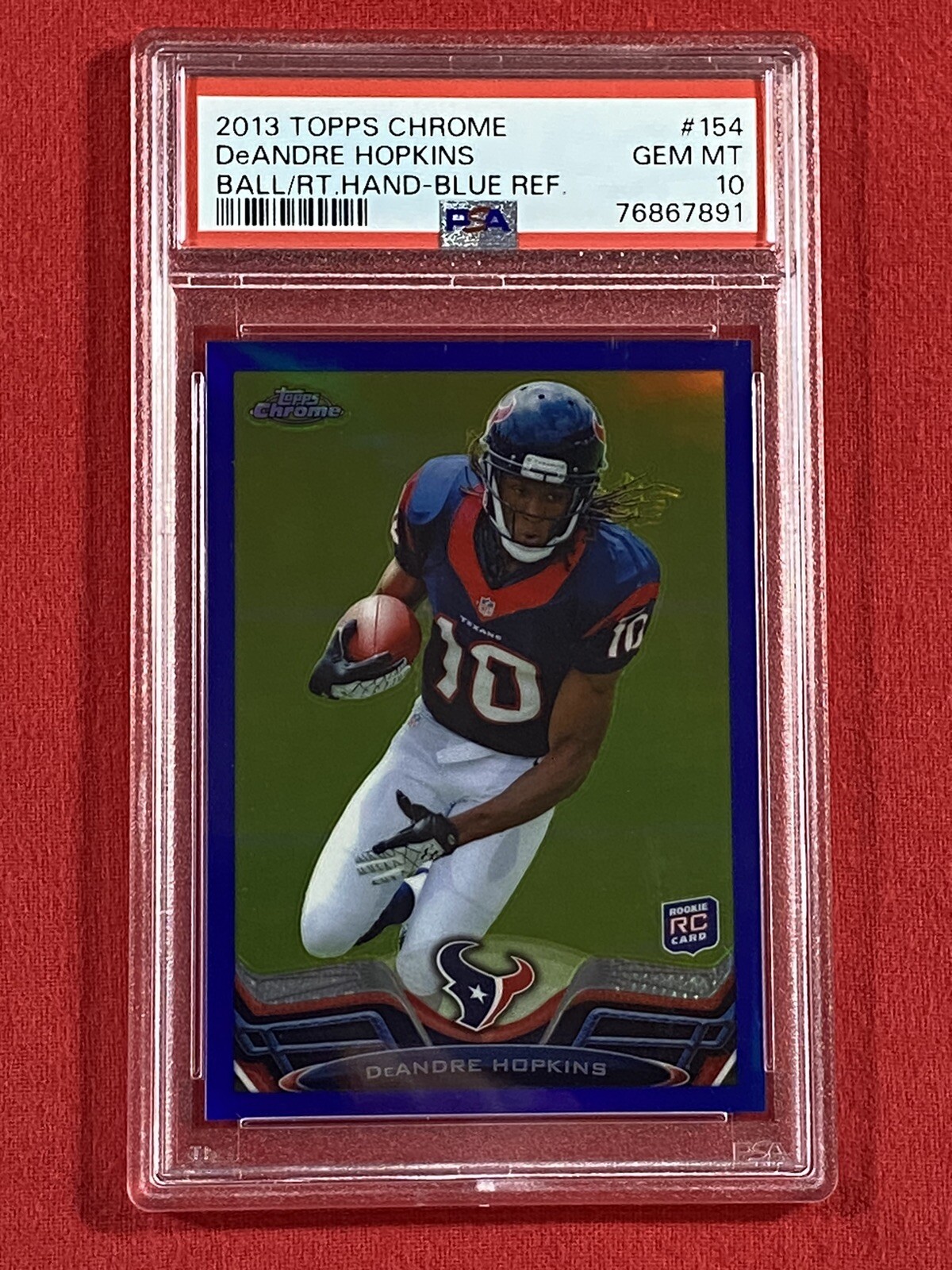 DeAndre Hopkins RC 2013 Topps Chrome #154 Blue Refractor #/199 PSA 10 RAVENS WR