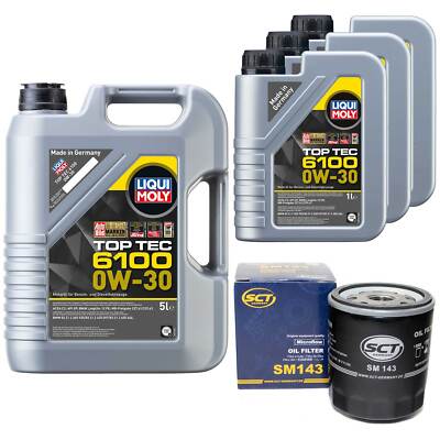 Motoröl Set Top Tec 6100 0W-30 8 Liter + Ölfilter SM 143 für Toyota Land Cruiser