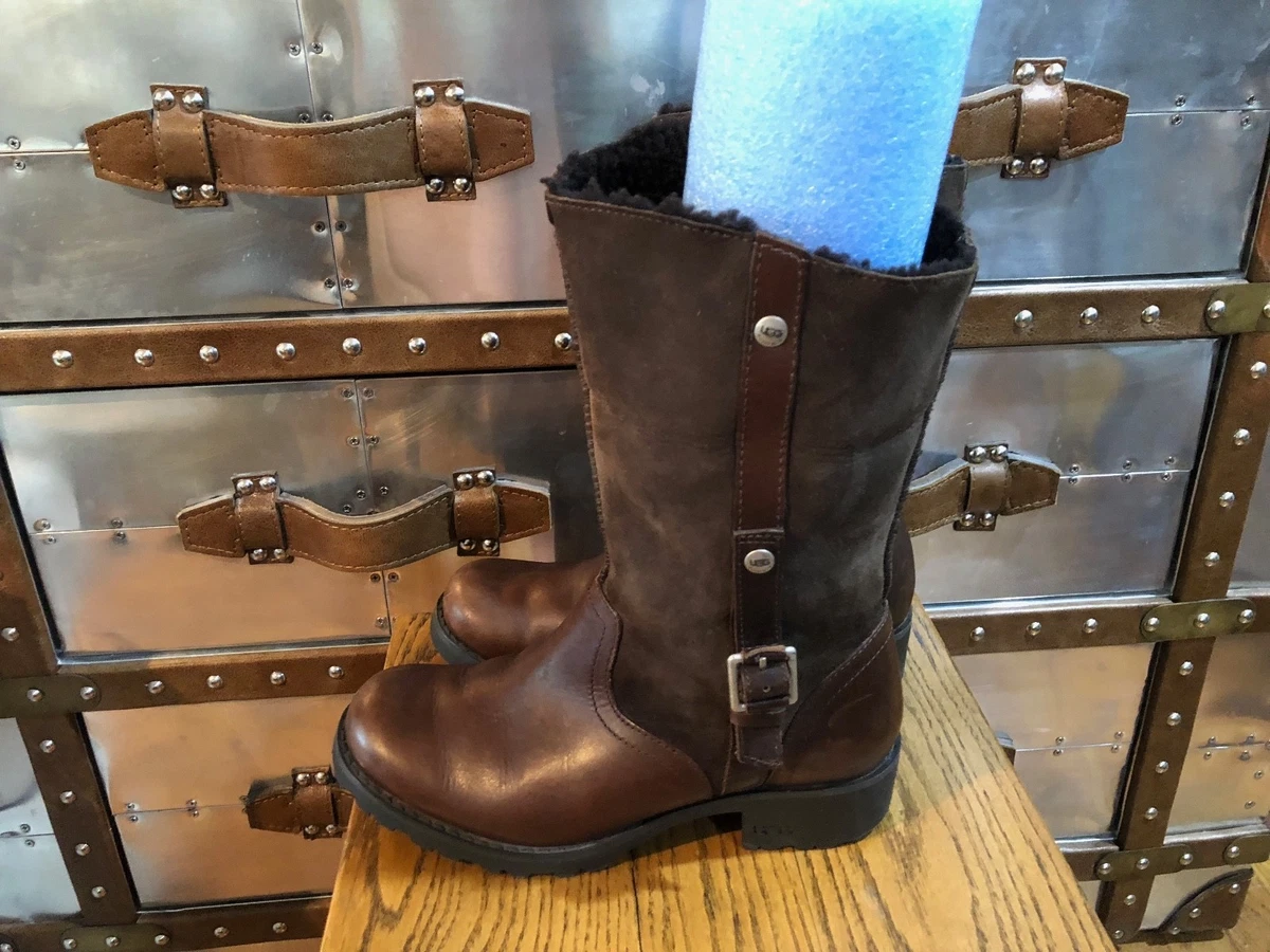 Leather ugg hotsell boots with zipper