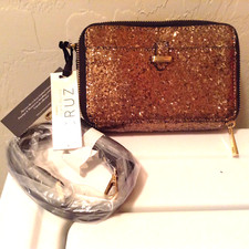 NUOVO $99 ITALIA CARPISA Penelope Cruz donna BRONZO tracolla portafoglio tote cintura borsetta