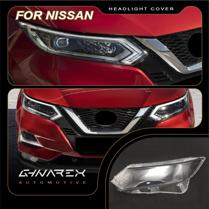 For Nissan Qashqai J11 2017 2020 Headlight Lens Replacement Cover LEFT RIGHT