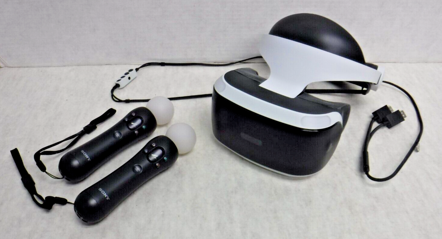 Playstation VR Headset W/ Motion Controllers & Power A Charge Station 011625WT4-image