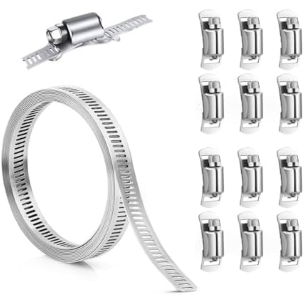KHIRY fascette stringitubo da Morsetti per Tubi Flessibili in Acciaio Inox, Mors