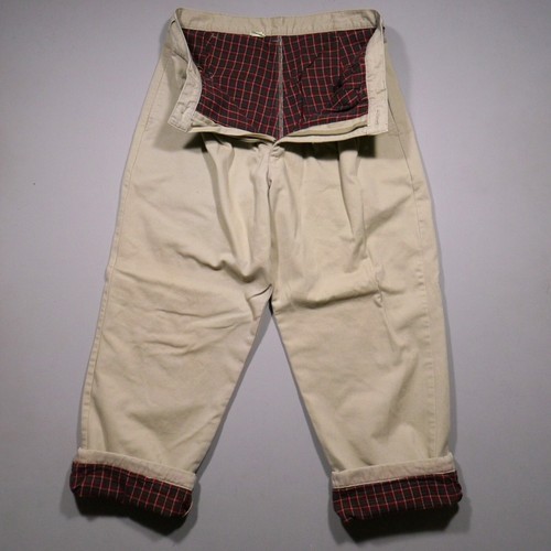 LL Bean Flannel Lined Pants 34x33 Khaki 