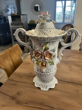 Vase en céramique italien type Capo di Monte