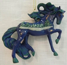 White Christmas ORNAMENT 2.5" Tall 2018 Christmas Noel Yule Trail Painted Ponies