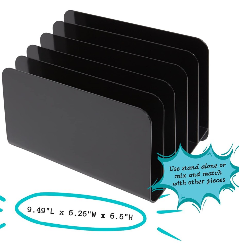 Inclined File Organizer Desktop, Desk Organizer File Sorter, Plastic ...