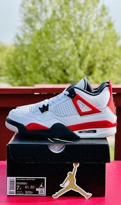Nike Air Jordan 4 Red Cement Size 7Y Black Bred Max Zoom Thunder Grey 1 3 11 6
