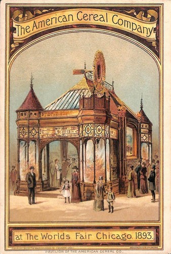 1893 World's Fair Chicago IL Quaker Oats American Cereal Company Tradecards - 第 1/1 張圖片