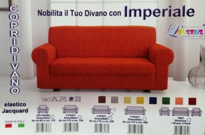 Copripoltrona/Copridivano 2-3-4 Posti In Tessuto Elasticizzato Jacquard 