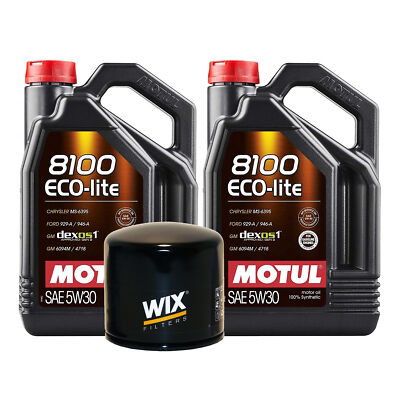 10L Motul 8100 ECO-LITE 5W30 Wix Filter Motor Oil Change Kit API SP-RC