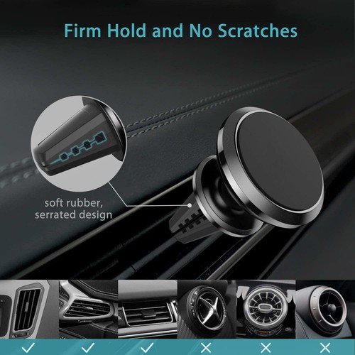 Premium Quality, Magnetic In Car Phone Holder 360° Rotatable Air Vent Mount Clip - Picture 9 of 16