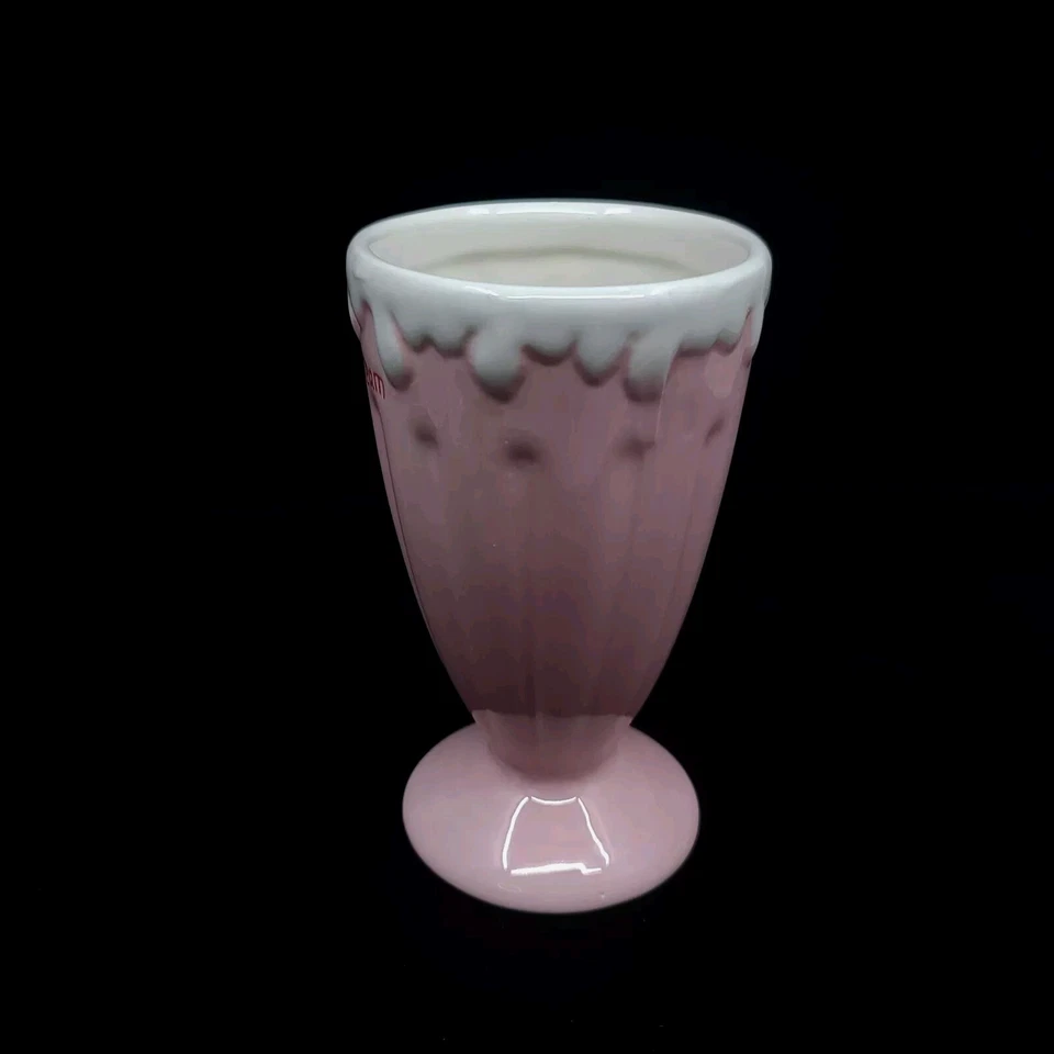 6 Inch Tall Beautiful Pink And White Ice Cream Cup #TA2 - Image 3 of 4