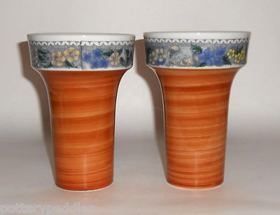 Goebel China Burgund Pair Candlestick Holders Mint