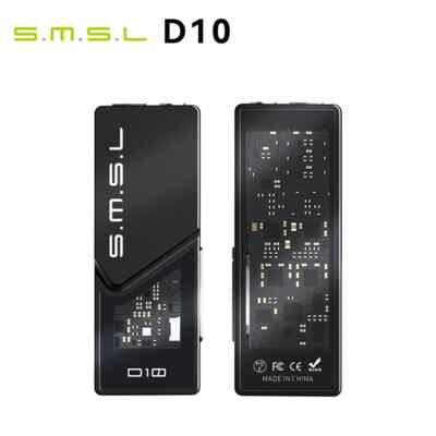 SMSL D10 Portable DAC Headphone Amplifier DSD256 32Bit/384kHz 3.5mm/4.4mm Headph