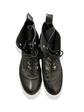 Vintage ladies black leather lace up boot size 38  SKU 830