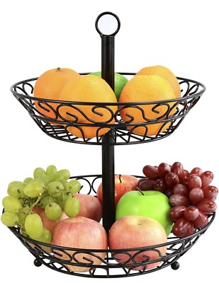 Surpahs 2-Tier Countertop Fruit Basket Stand