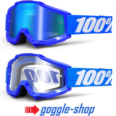 100% PERCENT ACCURI MOTOCROSS MX GOGGLES - REFLEX BLUE