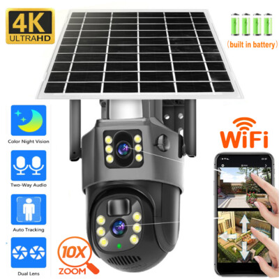 Camara De Seguridad Solar Inalambricas Para Exterior Con Vision Nocturna y Audio