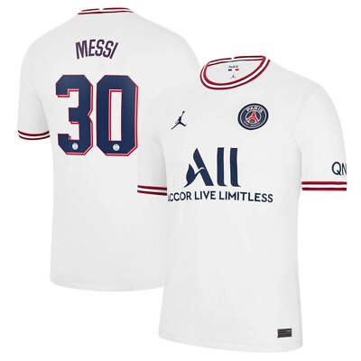 Flocage Officiel PSG 2021/2022 - Enfant - Messi N°30 - Maillot Extérieur LDC