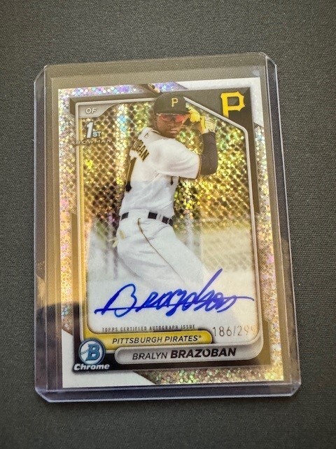 2024 Bowman Chrome Prospect Auto Speckle Refractor #CPA-BB Bralyn Brazoban /299