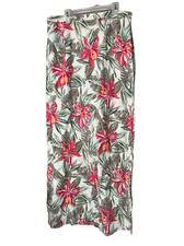 Vintage Anna and Frank Silk Linen Blend Flower Print Maxi Skirt Size M