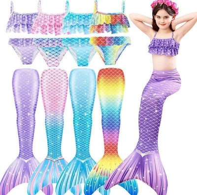 Flosse Meerjungfrauen Kind Bikini Mermaid Meerjungfrau Monoflosse Kinder Schwanz