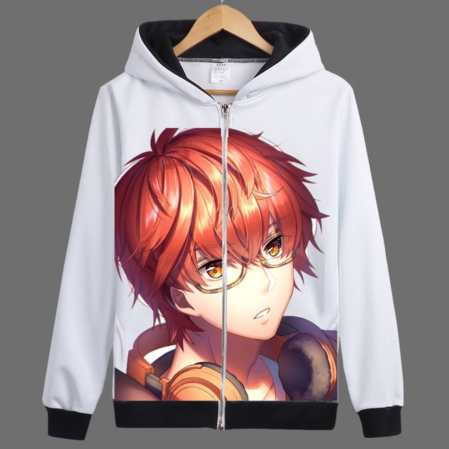 Game Mystic Messenger 707 Zipper Jacket Cosplay Hoodie Unisex CoatK