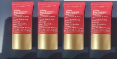 4-PACK CLARINS Rose Radiance Cream Super Restorative 15ml/ 0.5oz Sealed Tube