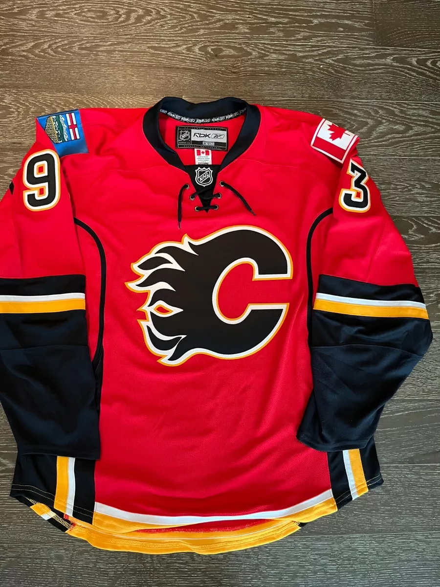 Reebok, Shirts, Calgary Flames On Ice Authentic Reebok Hockey Jersey