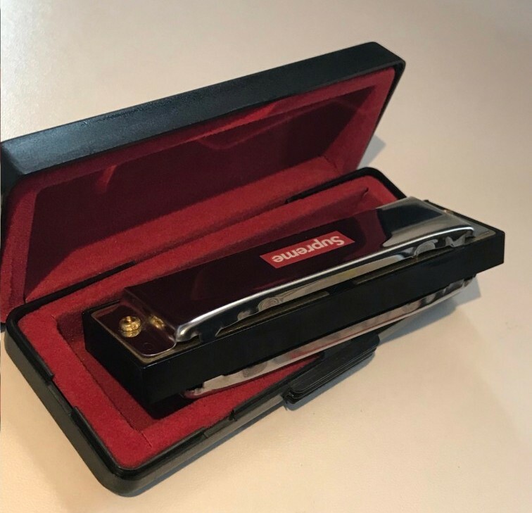 SS12 Supreme Hohner silver harmonica small box logo musical