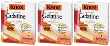 Knox Original Unflavored Gelatin, 4 ct. Packets 3 Boxes Gelatine 0 Carbs