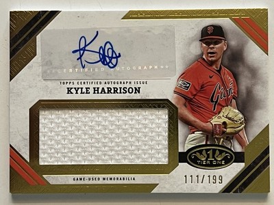 Kyle Harrison RC Auto Jumbo Relic PATCH 111/199 Milwaukee Brewers Rookie / YEAR!