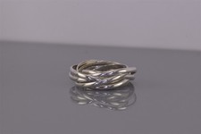 Sterling Silver 5mm 7 Solid Bands 7 Day Interlocking Ring 925 Sz: 5