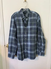 J. Crew Blue and Green Plaid Men's Shirt Large 100% cotton