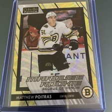 2023-24 OPC Platinum Marquee Rookie Neon Yellow Surge #290 Matthew Poitras RC