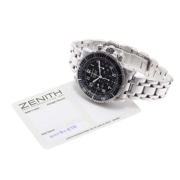 Zenith — Zenith El Primero Rainbow Flyback 01/02.0470.405 40mm SS Black Dial Watch #C5741