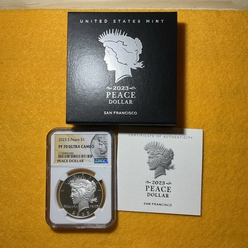 2023 s silver proof Peace Dollar NGC PF 70 Ultra Cameo With Box And Coa ￼