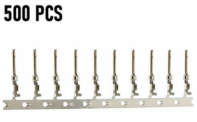 500 Pcs Male Gold Plated Pin Crimp For D-Sub Connector Socket Plug