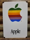 VINTAGE APPLE COMPUTERS PORCELAIN SIGN OLD ELECTRONIC STORE ADVERTISING RAINBOW