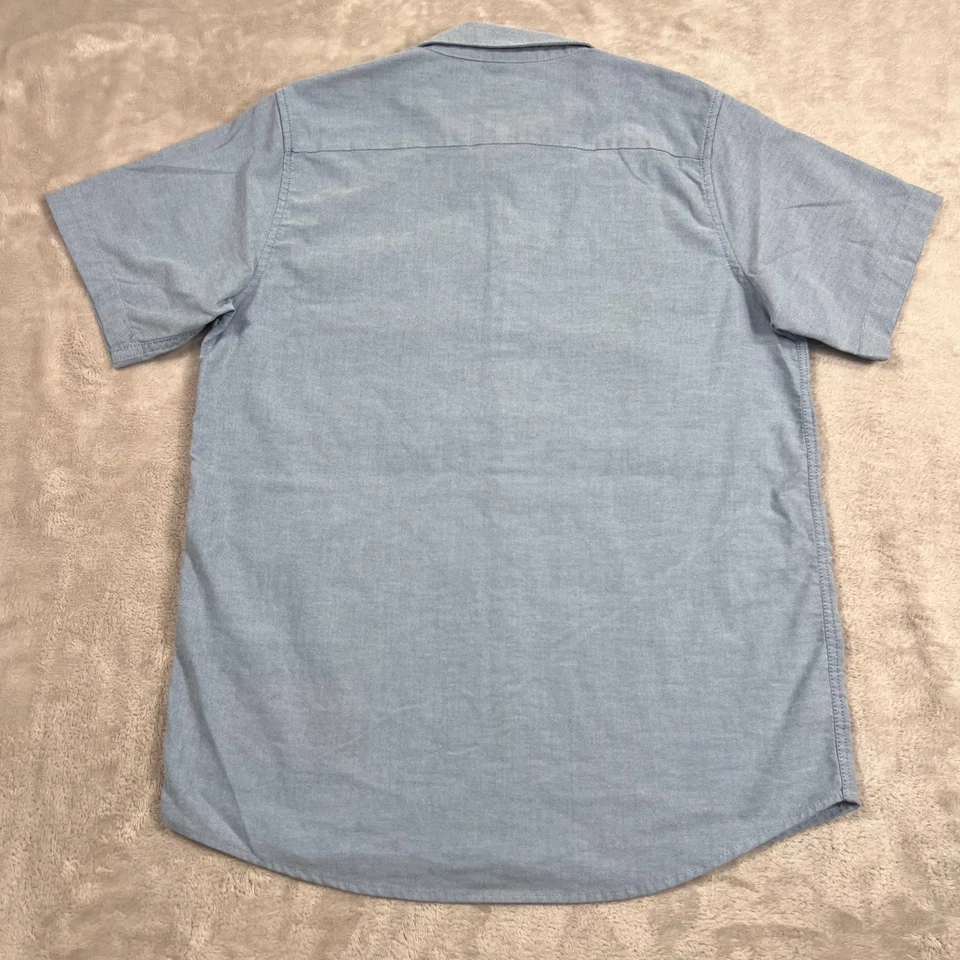 Camisa RVCA Niños Talla XL Azul Claro Cambray Abotonada Manga Corta Informal Foto 4 de 4