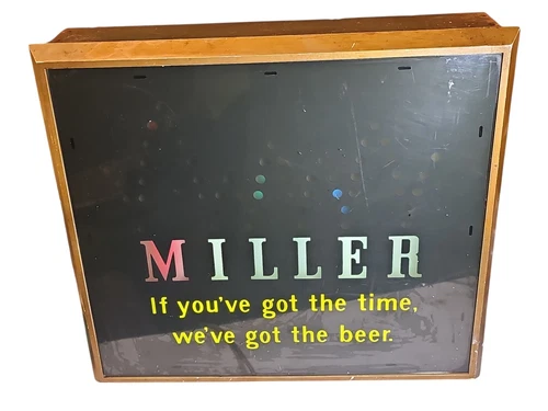 Vintage Miller Brewing F-1077 Bouncing Ball Motion Lighted Beer Sign - Working