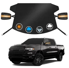 For Ram 1500 2500 Front Windshield Snow Cover Anti Frost w/ Side Mirror Covers