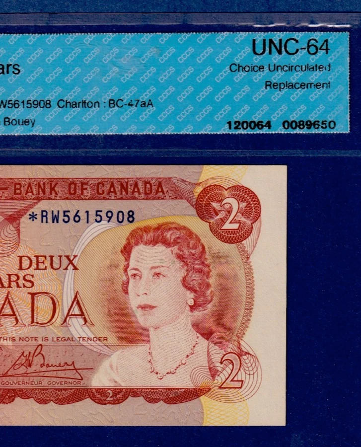 Canada $2 1974 BC-47aA QE II  CCCS Certified UNC 64 Replacement *RW5615908 - Image 3 of 4