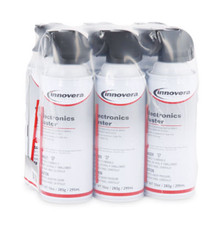 Innovera Compressed Gas Duster 10 oz Electronics Cleaner Spray Cans 6/Pack Case