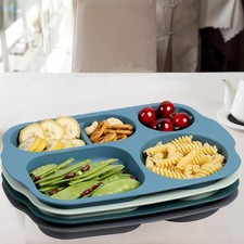 LRUUIDDE 12 Inch Large Unbreakable Divided Plates for Adults kitchen, Wheat S...